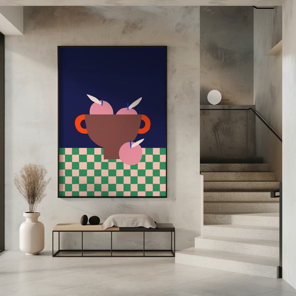 Fruit Bowl with Pink Apples | Poster