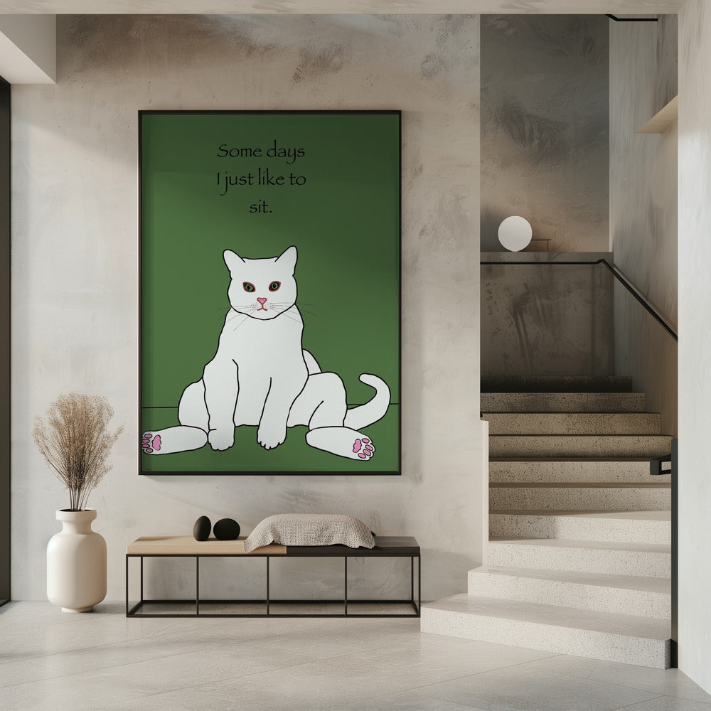White cat with quote | Poster