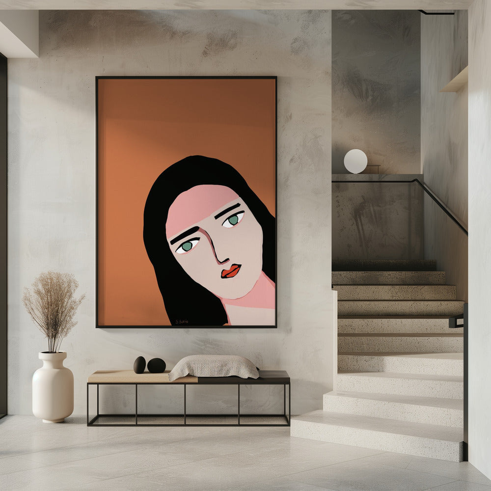 Lady peaking | Poster