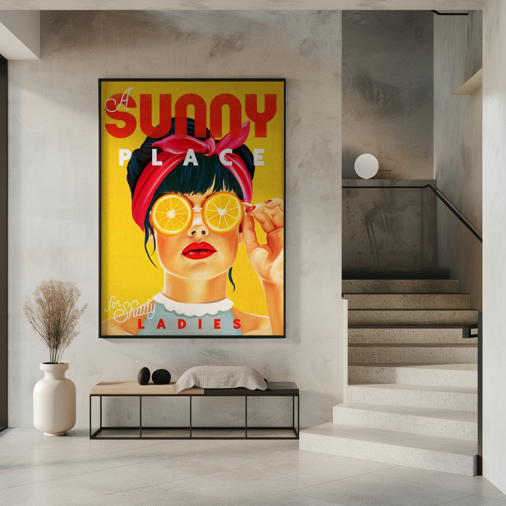 A Sunny Place For Shady Ladies Orange Pinup Art | Poster