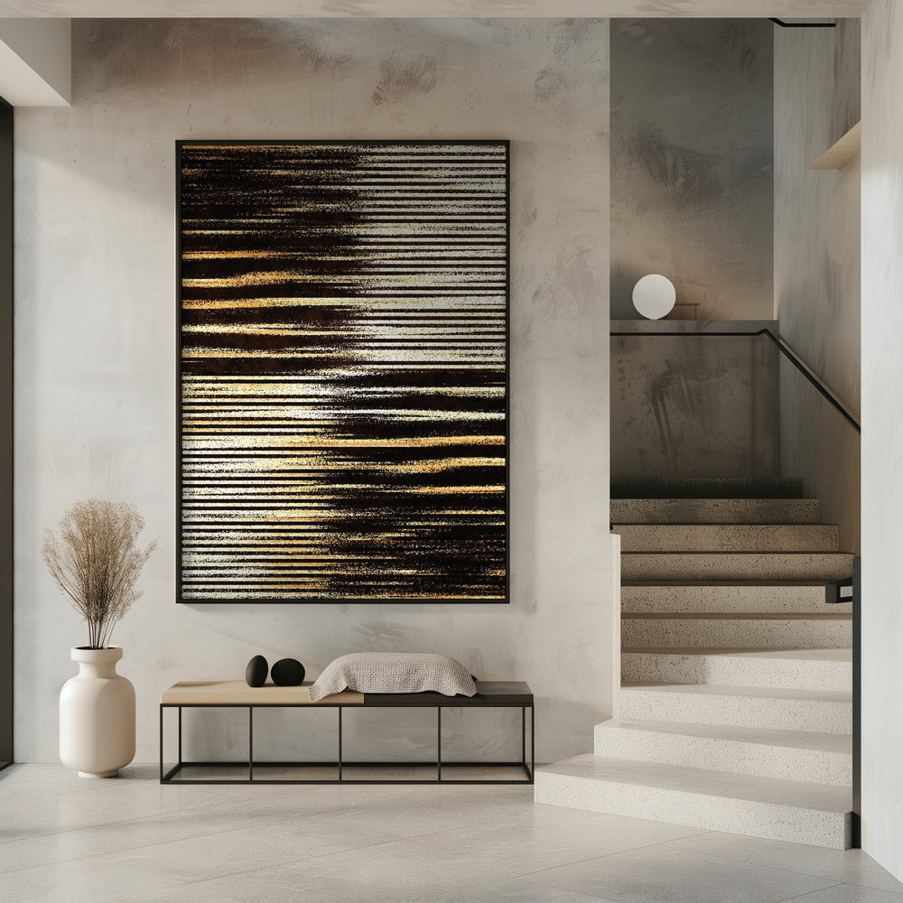Black and Gold Horizontal Lines | Poster