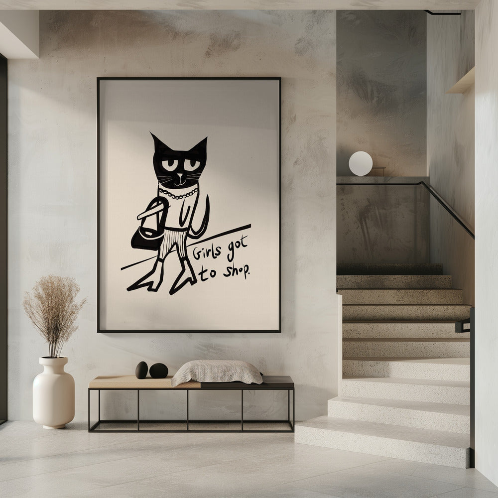 Cat shopping humour | Poster