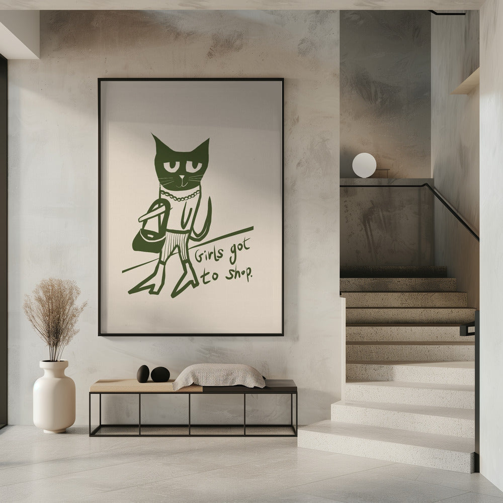 Cat shopping humour | Poster