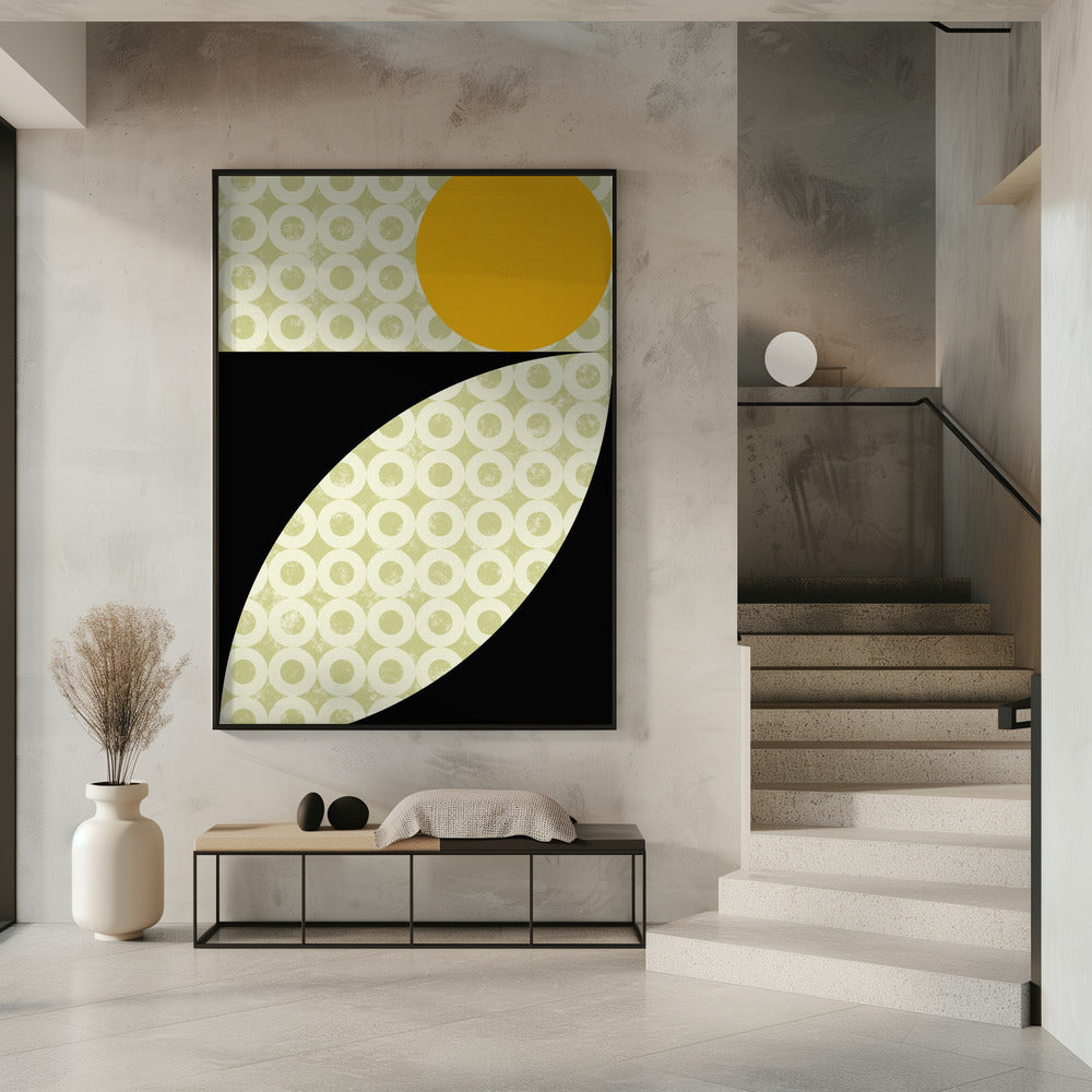 Geometric Shapes with a Bold Yellow Circle | Poster