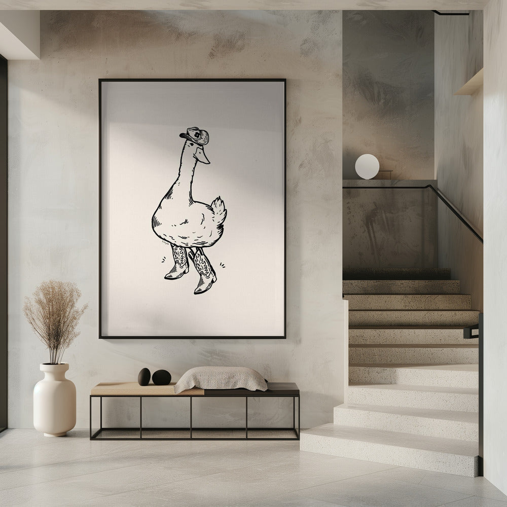 Duck wearing Western Boots | Poster