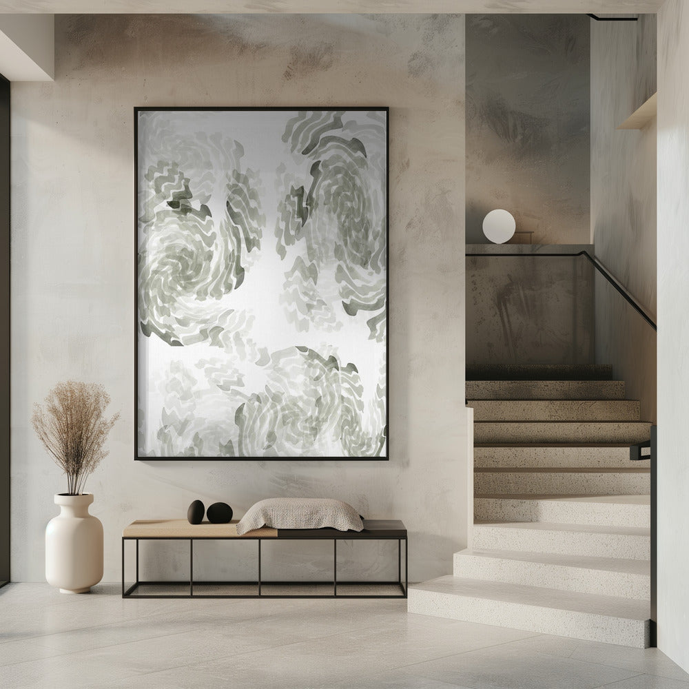 Grey Watercolour Twirl 2 | Poster