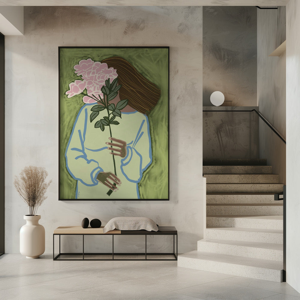 Lady with flowers | Poster