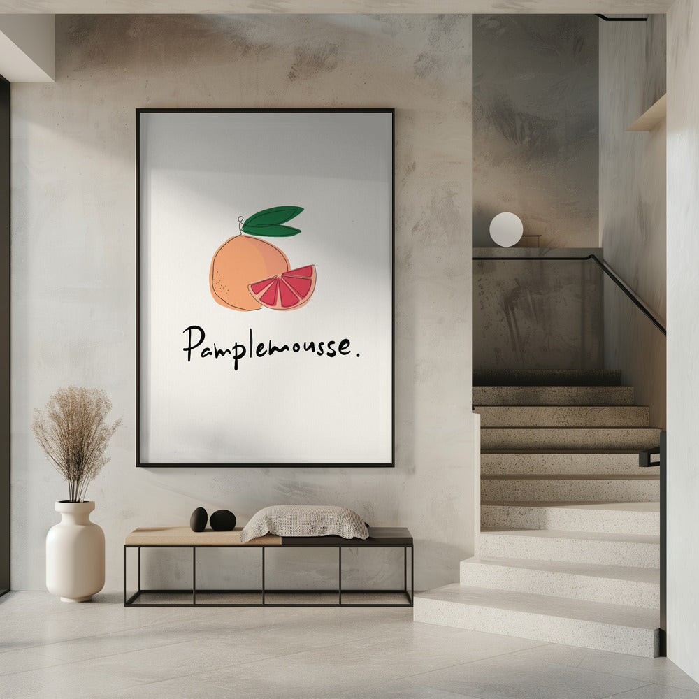 Modern French Fruits Collection &quot;Grapefruit / Pamplemousse&quot; | Poster