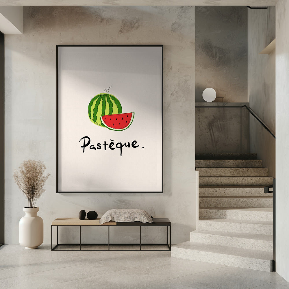 Modern French Fruits Collection &quot;Watermelon / Pastèque&quot; | Poster