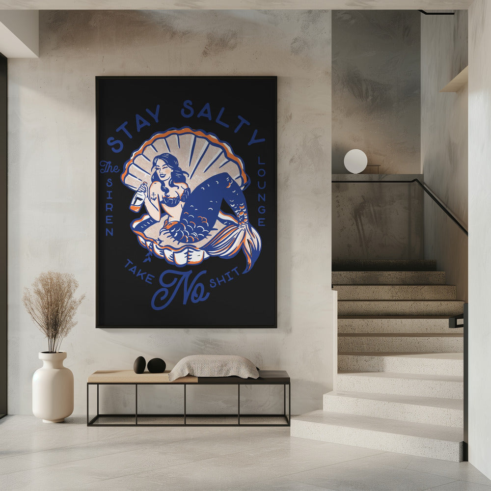 Stay Salty Siren Lounge Pin-Up Mermaid | Poster