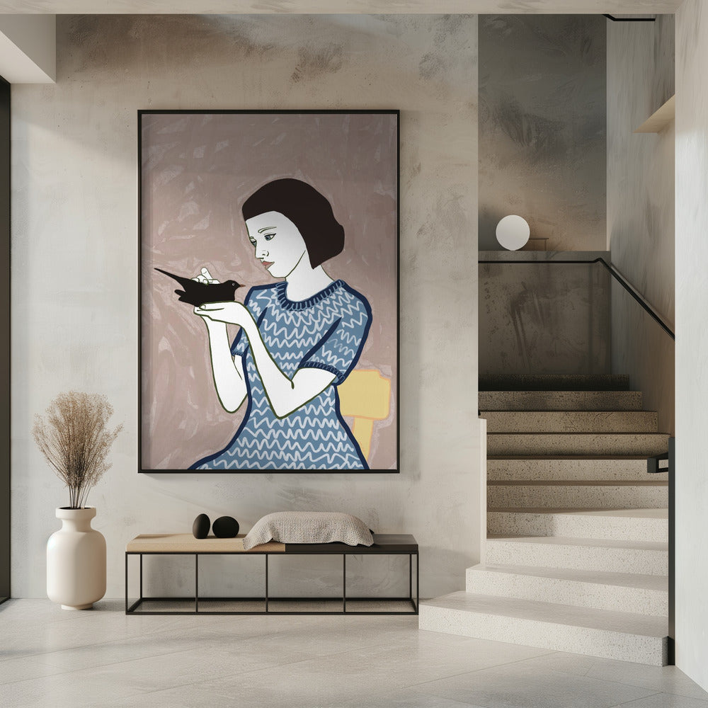 Bird lady sitting | Poster