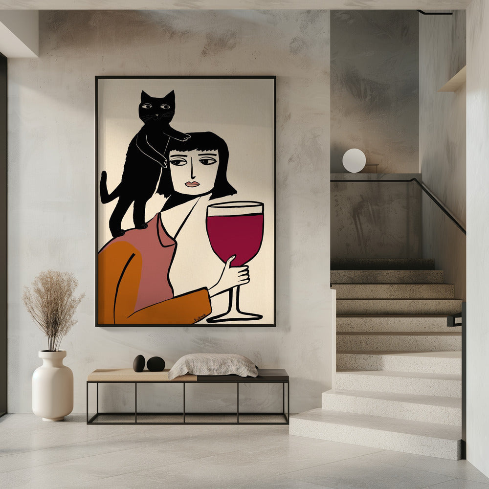Wine and cat lover | Poster