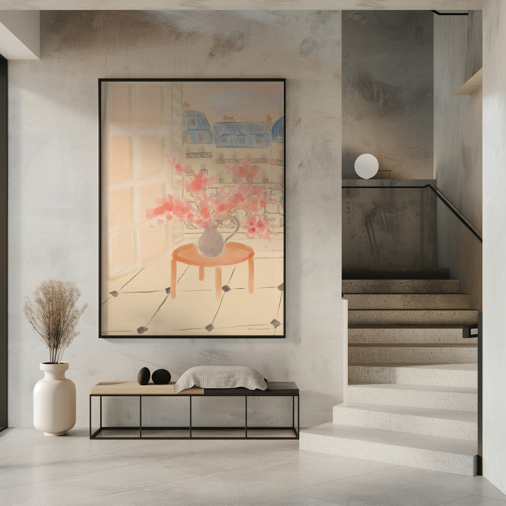 Cherry Blossoms In Parisian Apartment | Poster