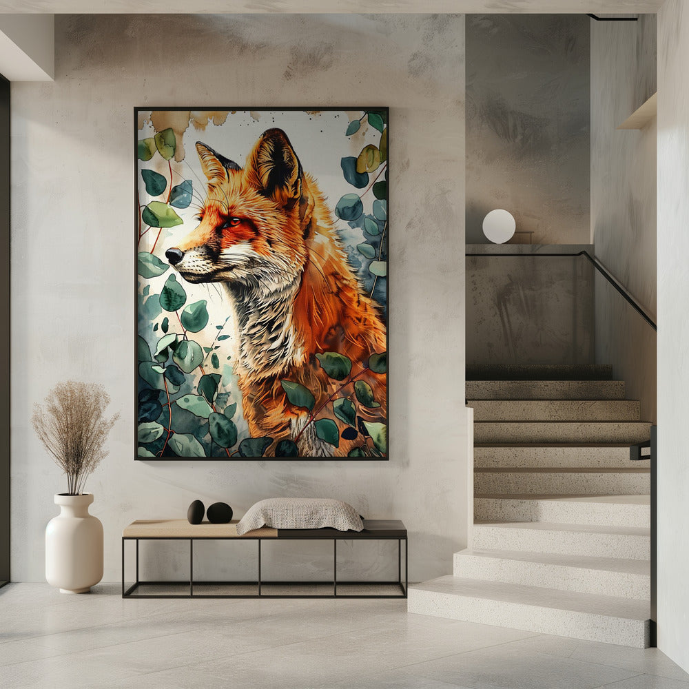 Animal watercolor art Fox 10 | Poster