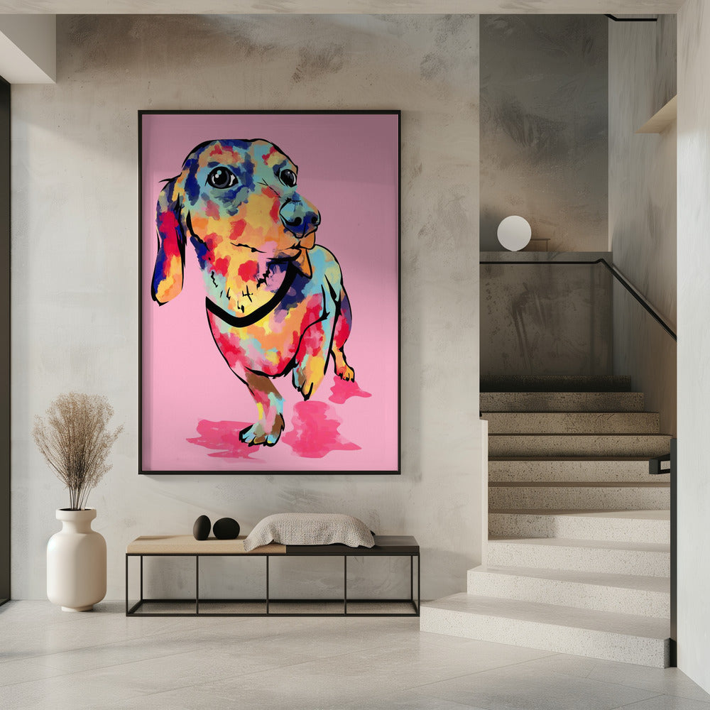 Rainbow Pup, Cute and Colorful Dog | Poster