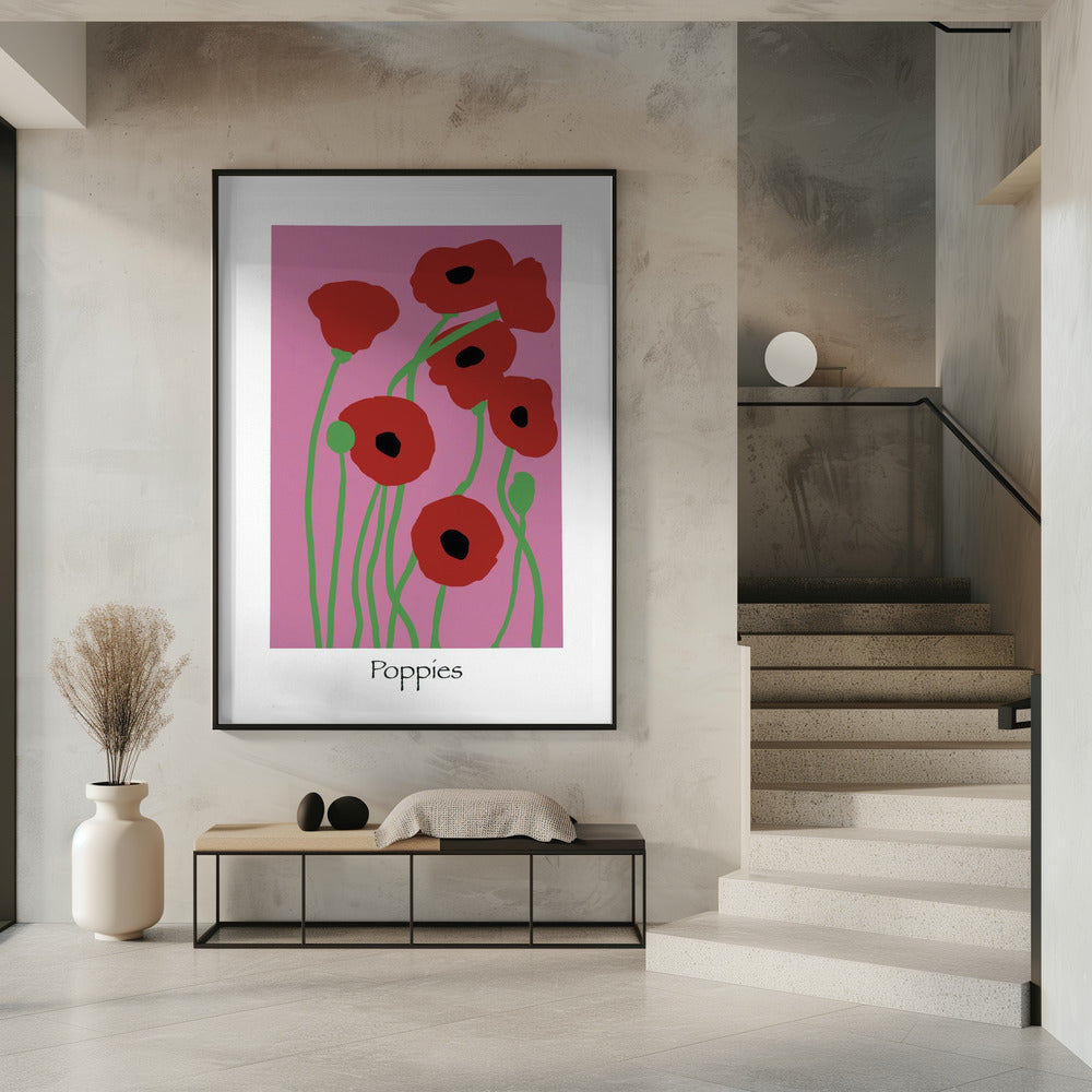 Poppies Flowers pink and red | Poster