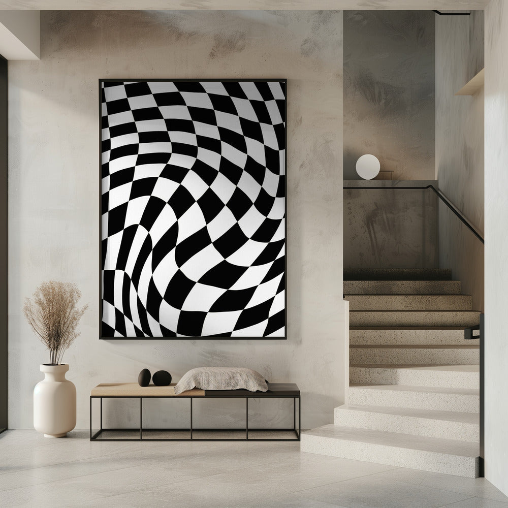 Checkerboard black and white | Poster