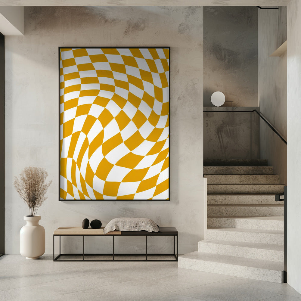 Checker yellow Checkerboard | Poster