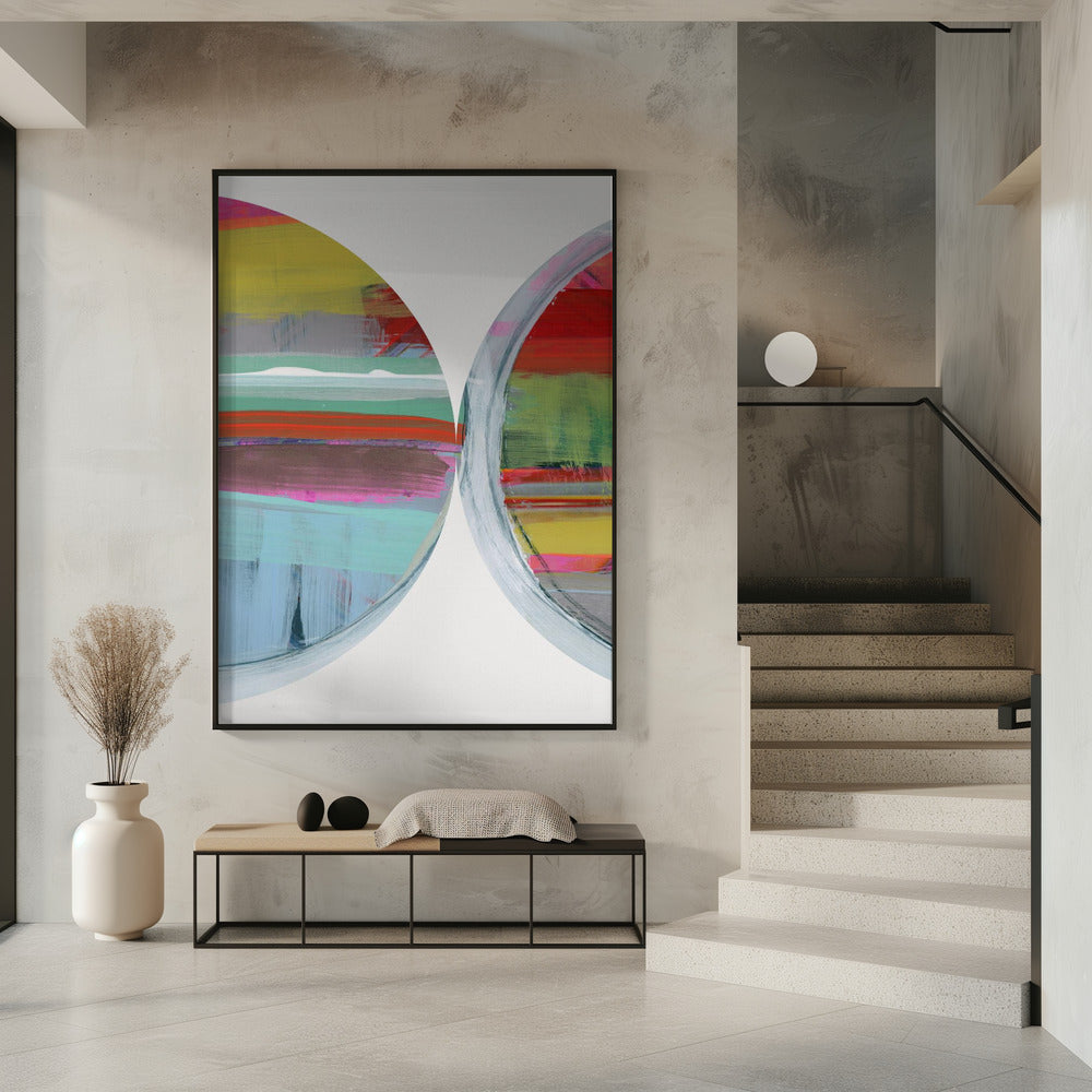 Abstract Stripes &amp; Circles No 2 | Poster