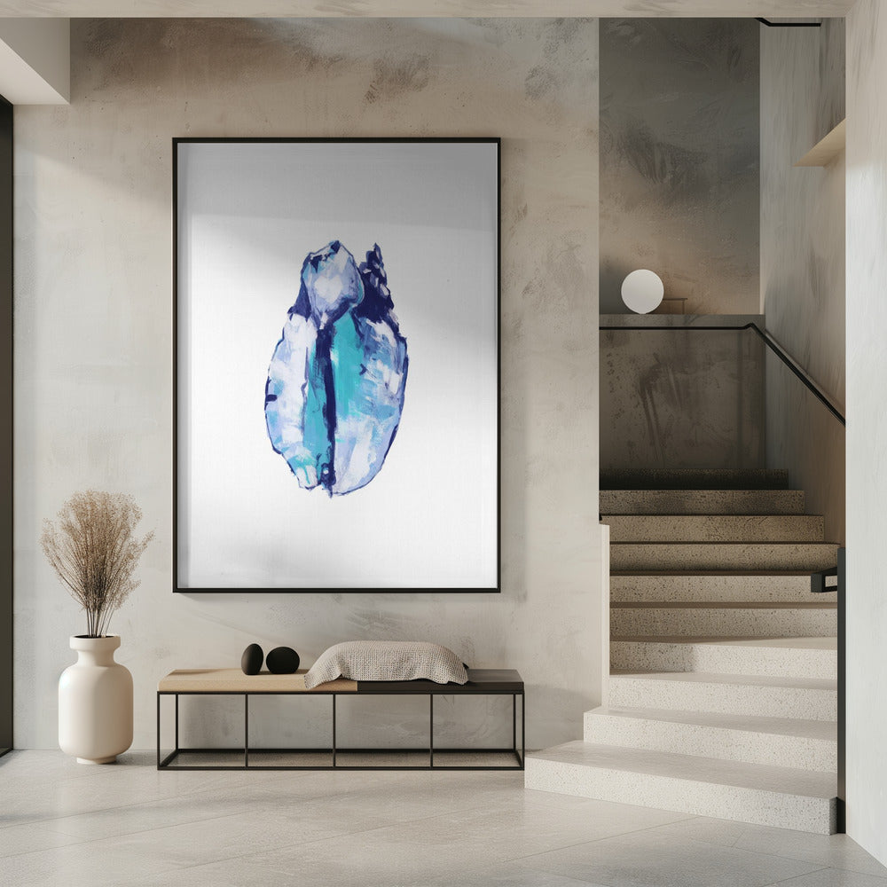 Blue Seashell On White Background No5 | Poster