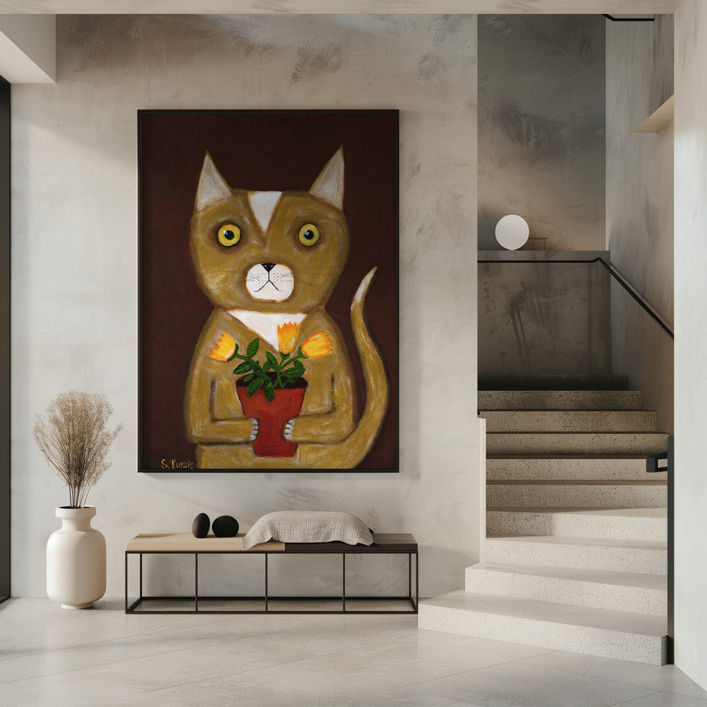 Pot Plant Cat | Poster
