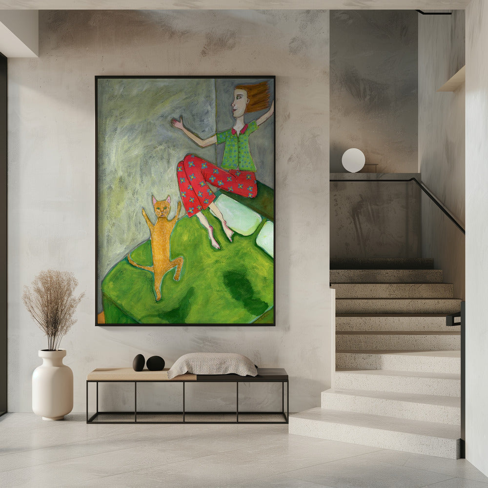 Cat Lover Jumping Joyful | Poster