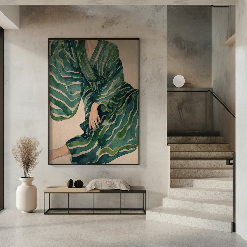 Green Kimono Flow | Poster