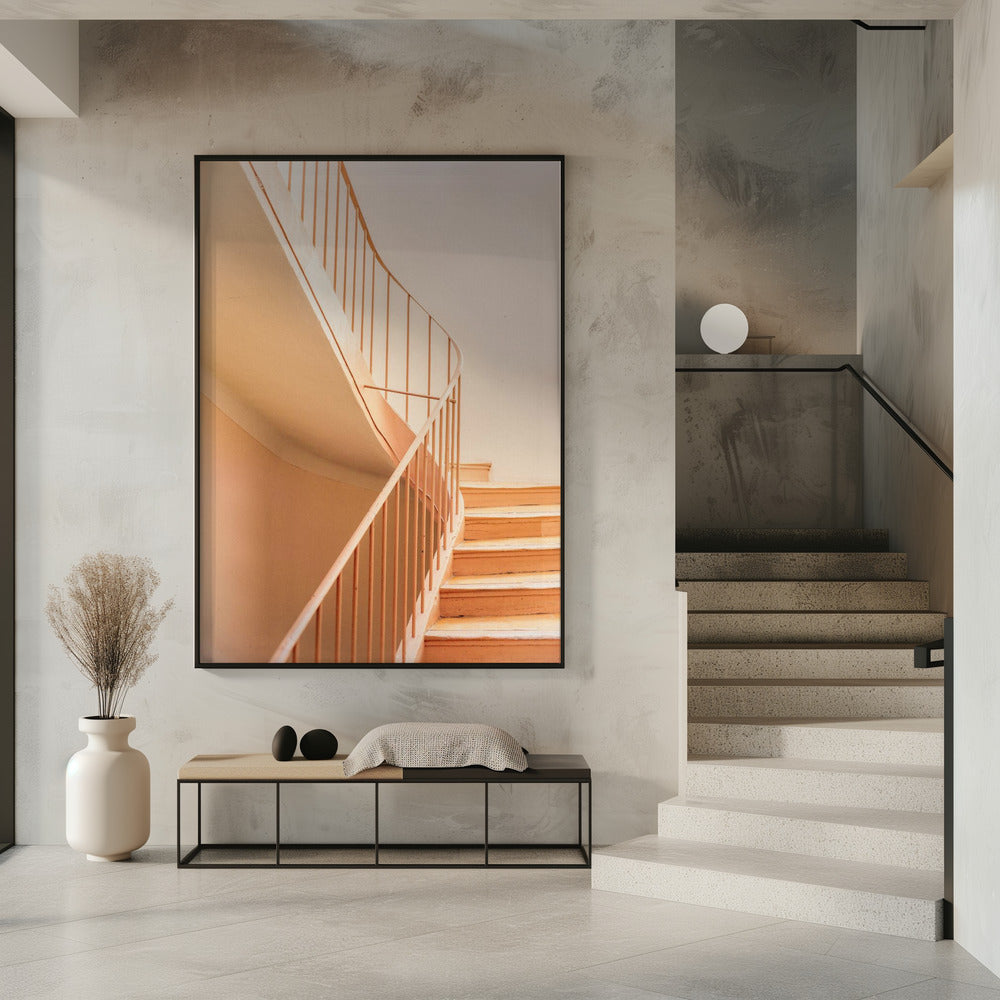 Orange Steps | Architectural Minimalism | Poster