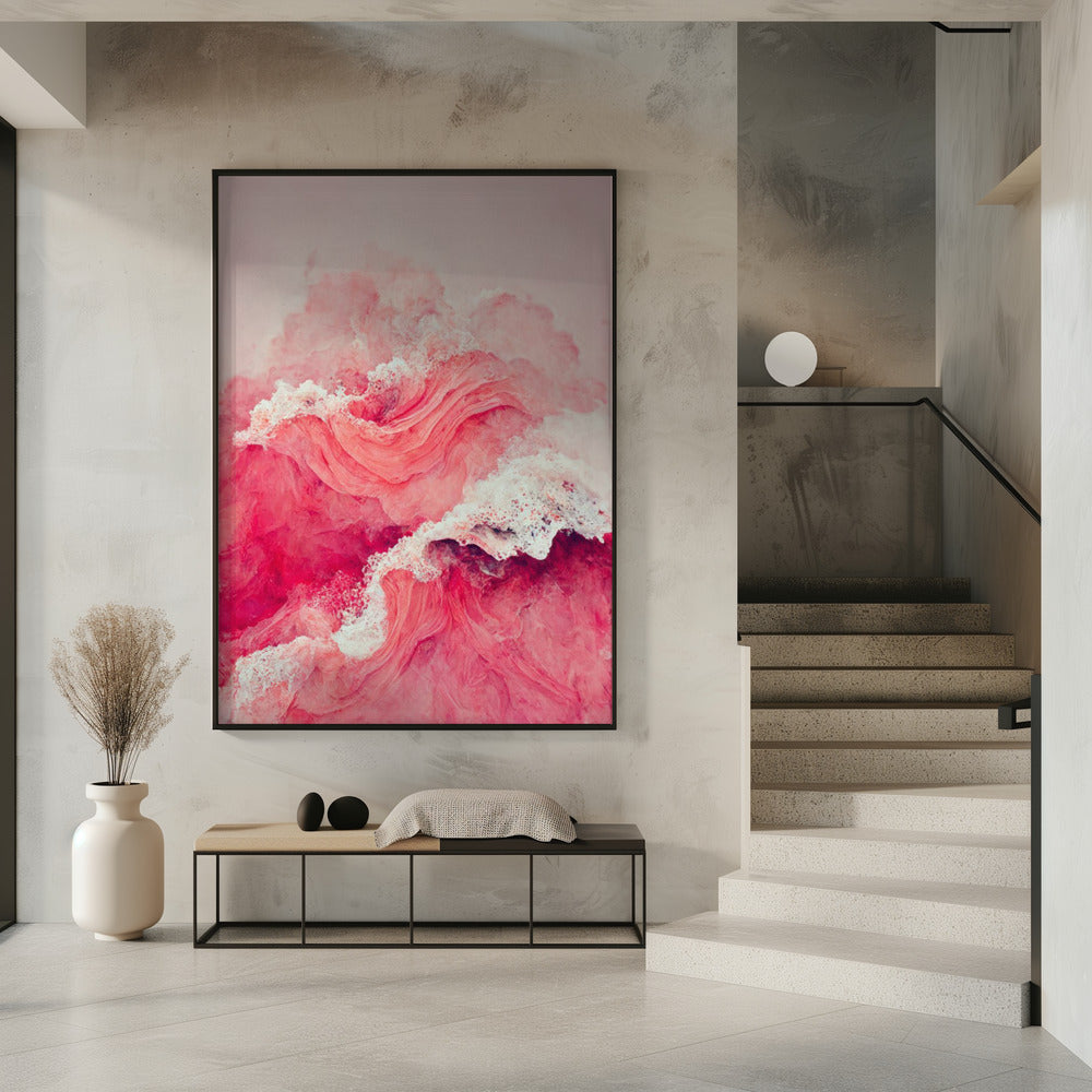 Crimson Waves Flow | Poster