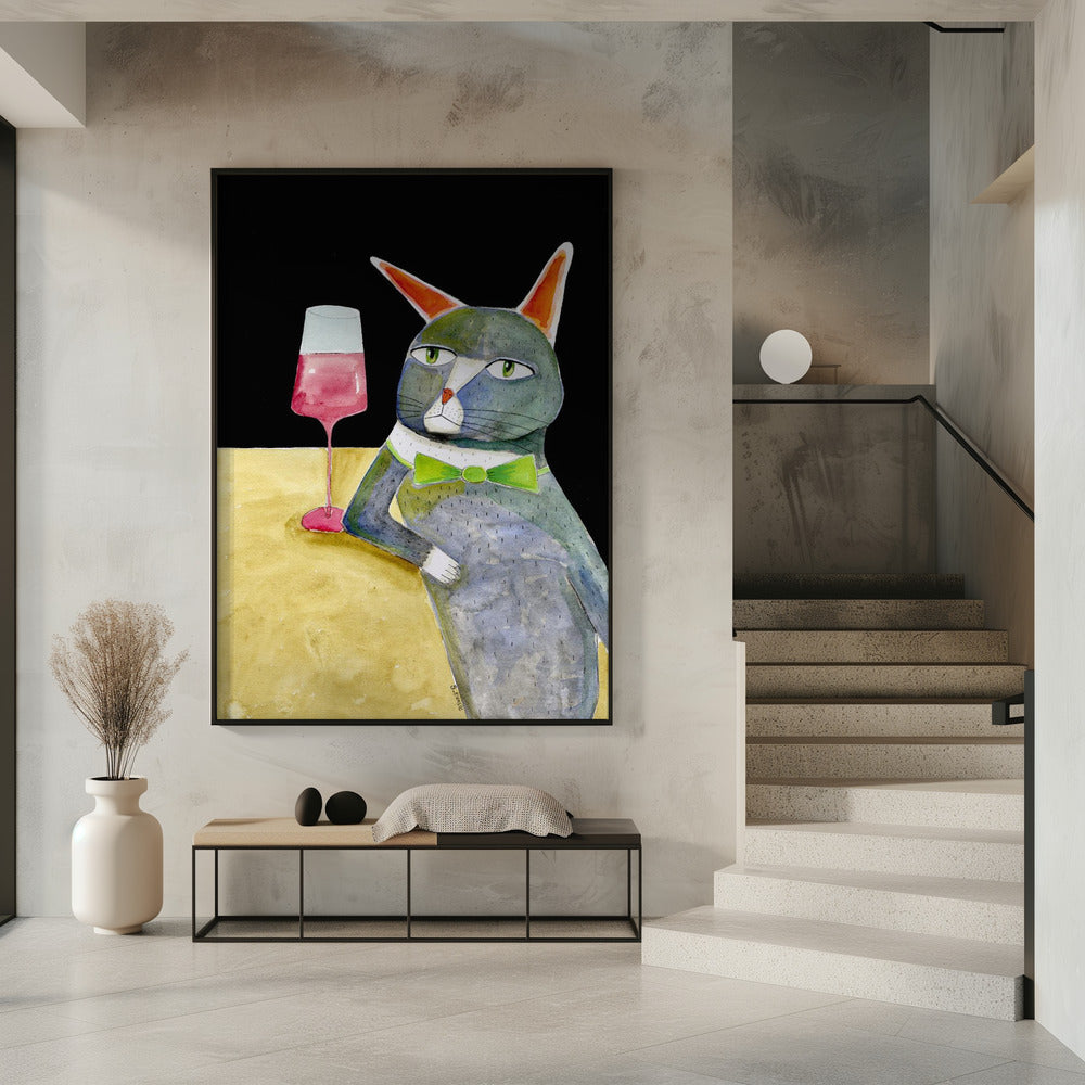 Bar Cat with Bow Tie | Poster