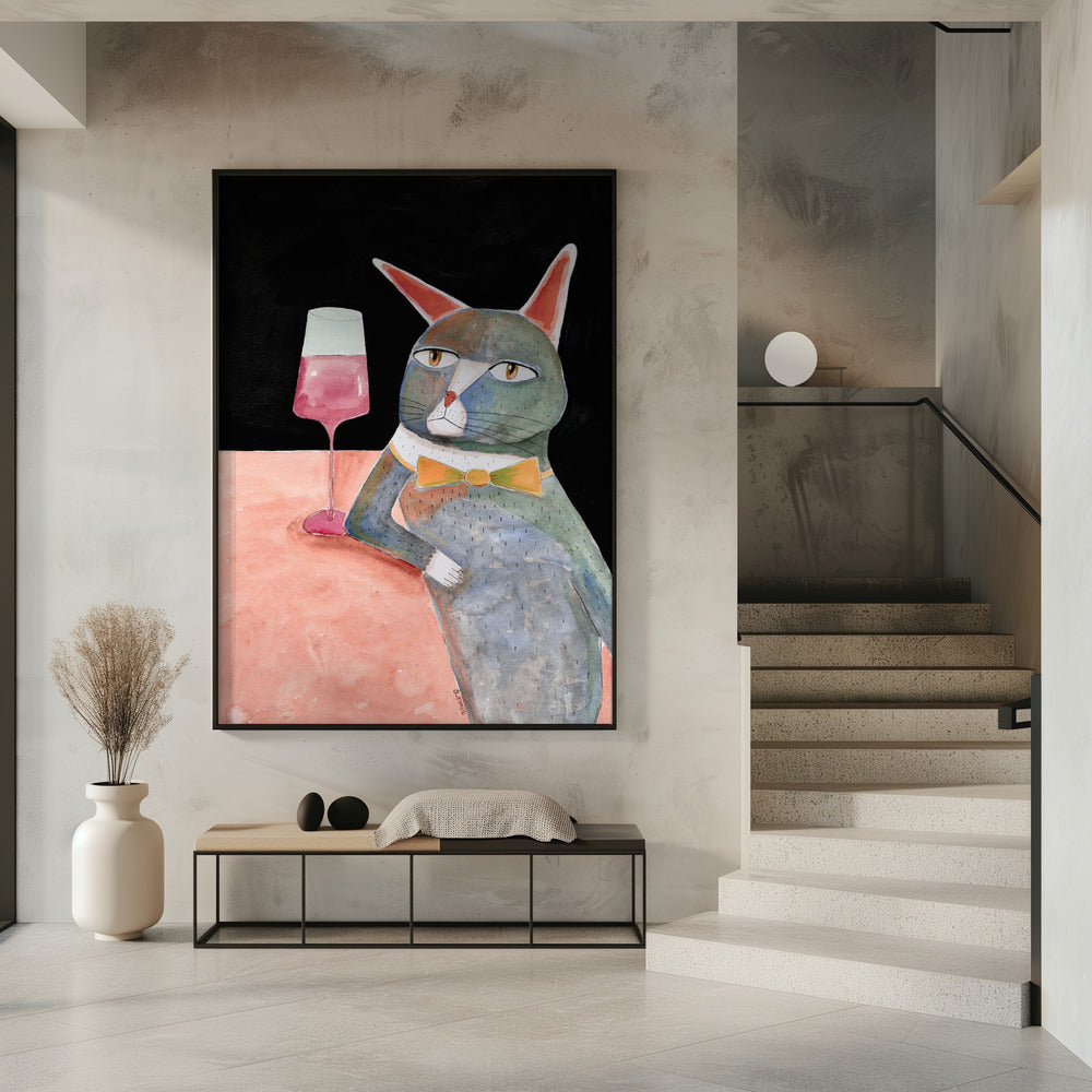 Bar Cat with Bow Tie | Poster
