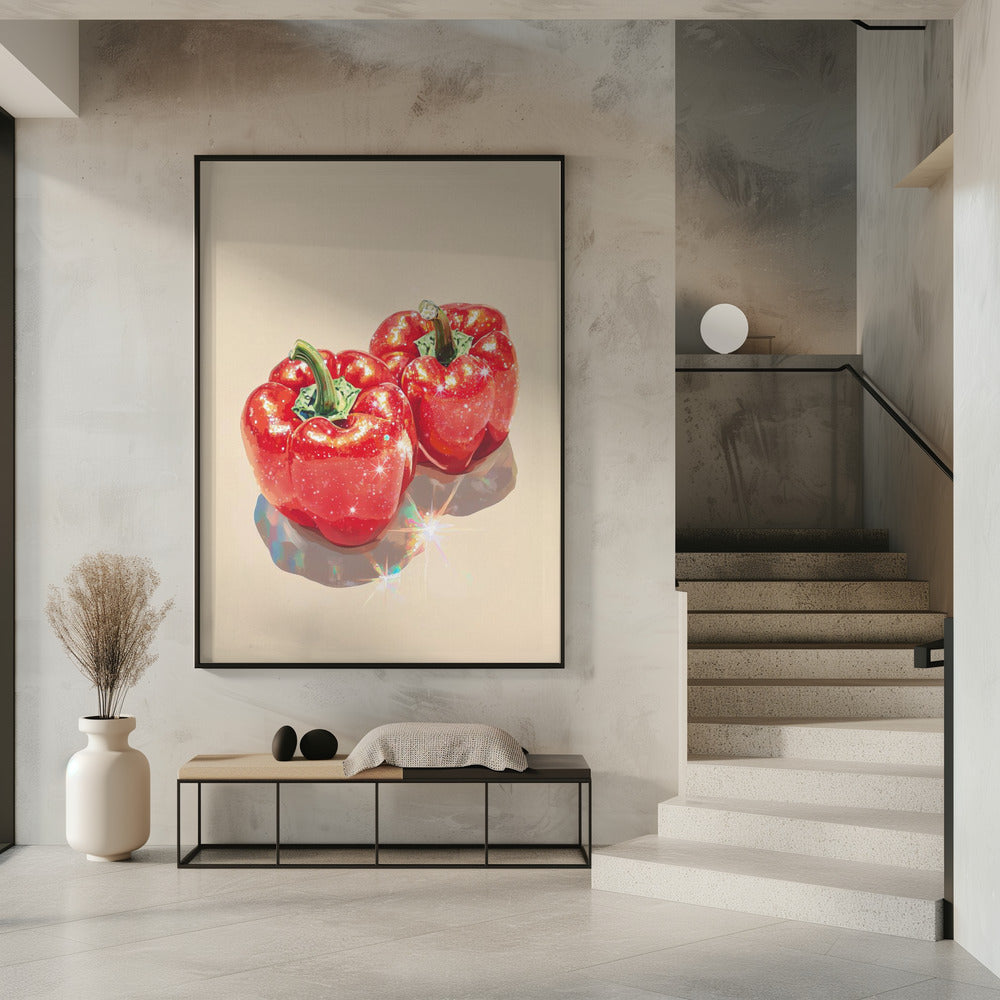 Sparkling Red Bell Peppers | Poster