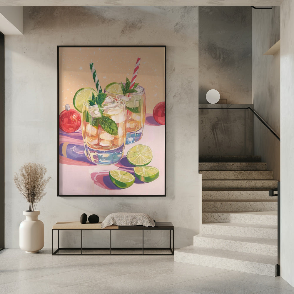 Mojito Summer Cocktails with Lime and Mint | Poster