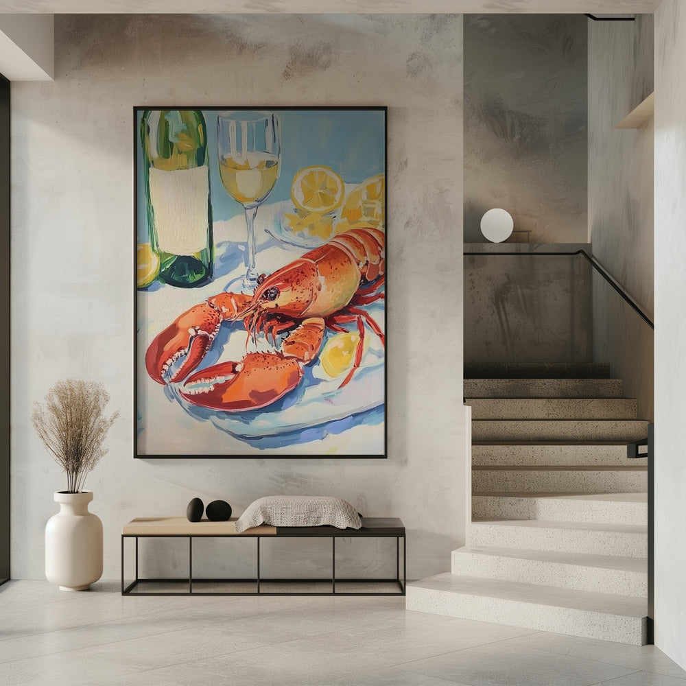 Lobster and Wine Still Life | Poster