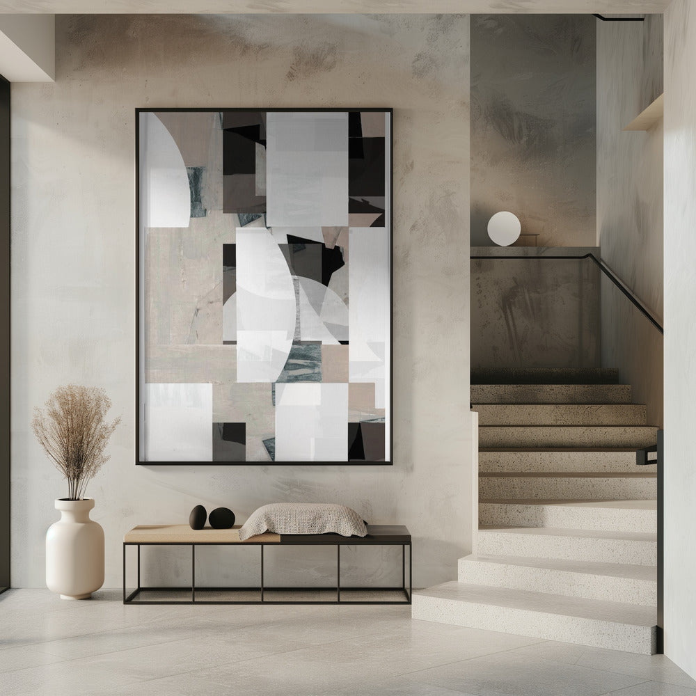 Abstract Mocha Black White Composition No. 1 | Poster