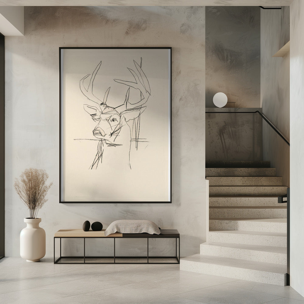 Étude Cerf (stag) No.1 | Poster