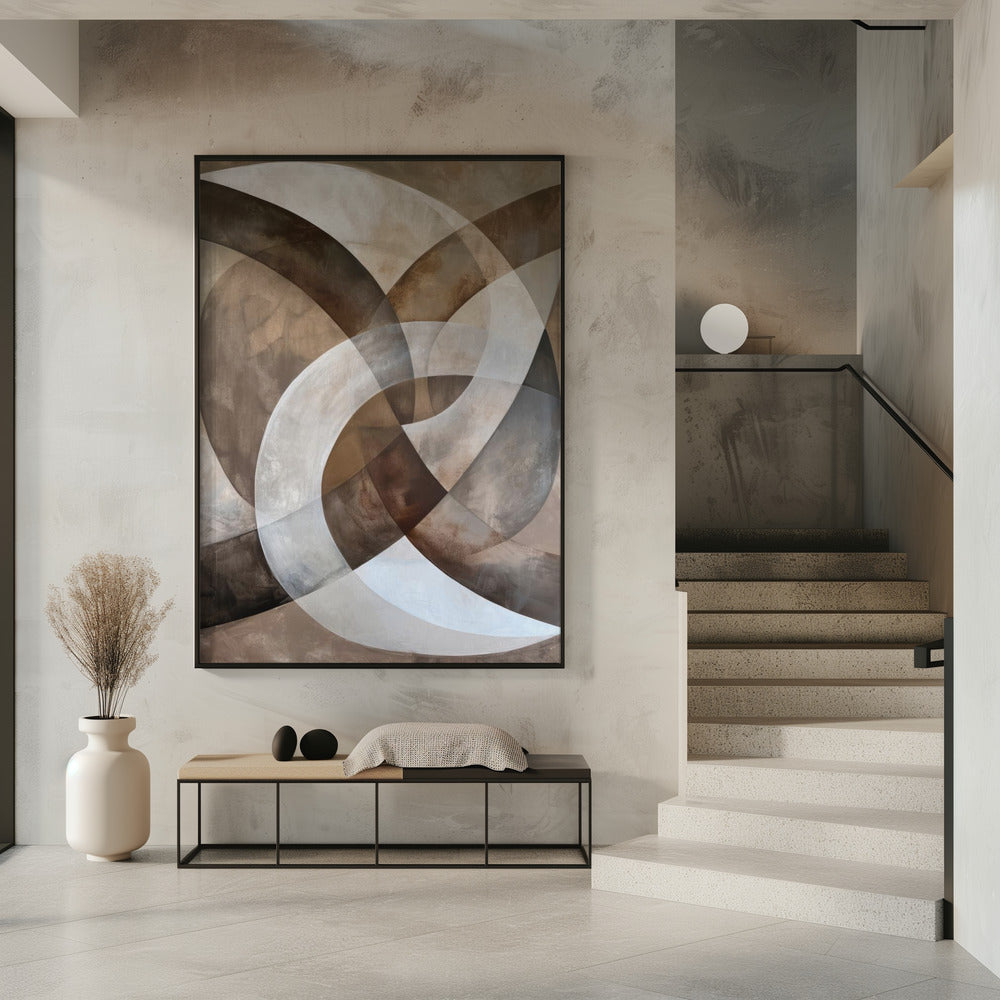 Abstract Art Beige Brown Geo Abstract | Poster