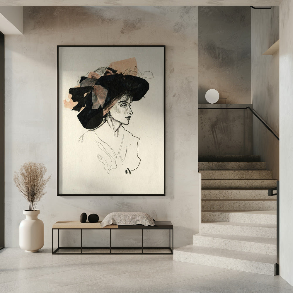 Woman In A Large Hat | Poster