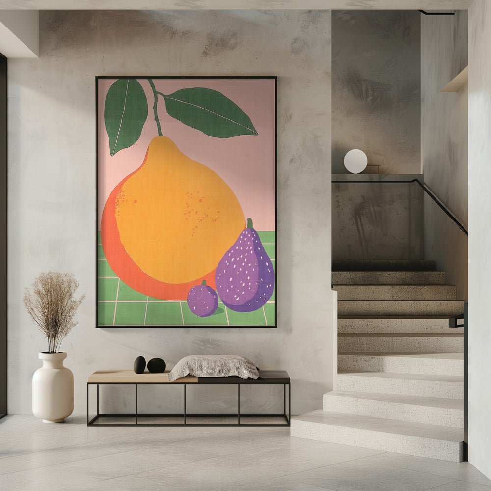 Fruit Illustration Pear and Figs | Poster