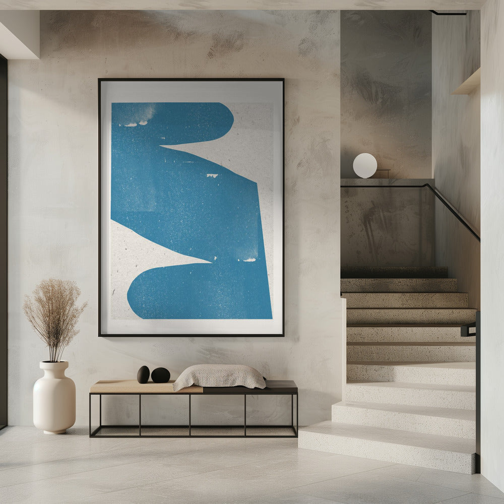 Blue Abstract Curve | Poster