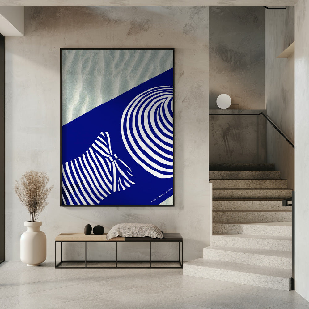 Beach Wall Art, Tanning By The Med Sea Art Print | Poster