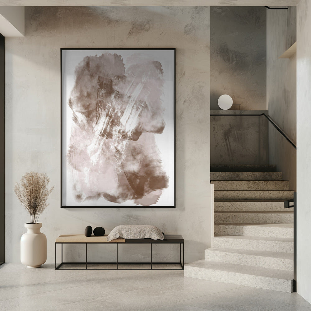 Abstract Artwork With Soft Beige And Brown Tones | Poster