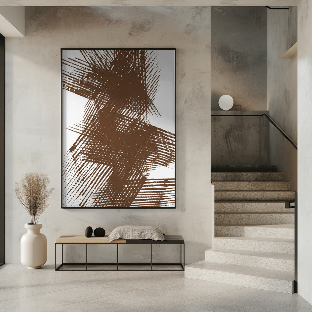 Abstract Brown Intersecting Lines | Poster