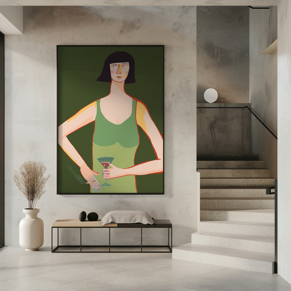 Lady with cocktail | Poster