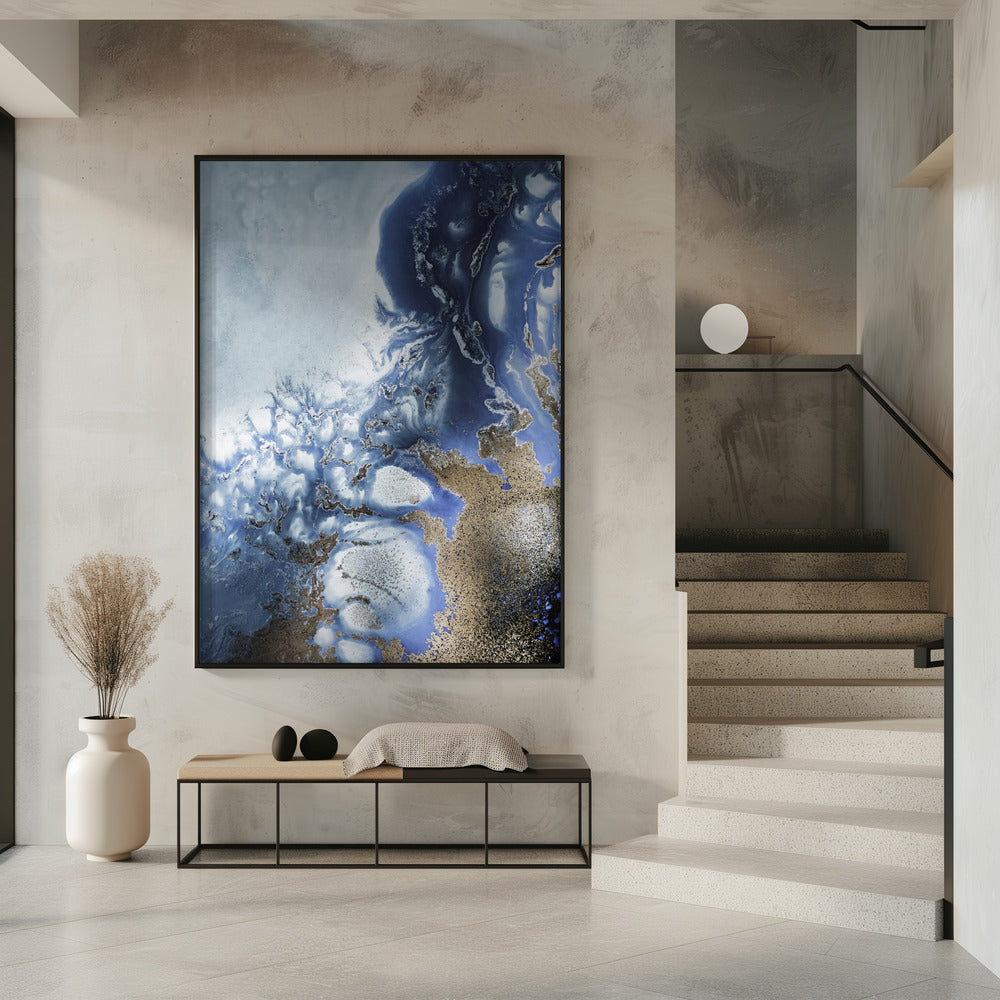 Zen Art &#039;Ocean Wave Waltz  2&#039; - Watercolor waves | Poster