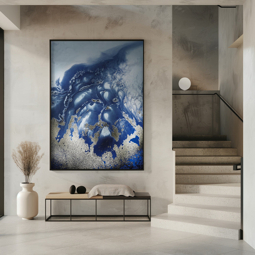 Soothing -&quot; Ocean Wave Waltz  1&quot; - Watercolor waves | Poster