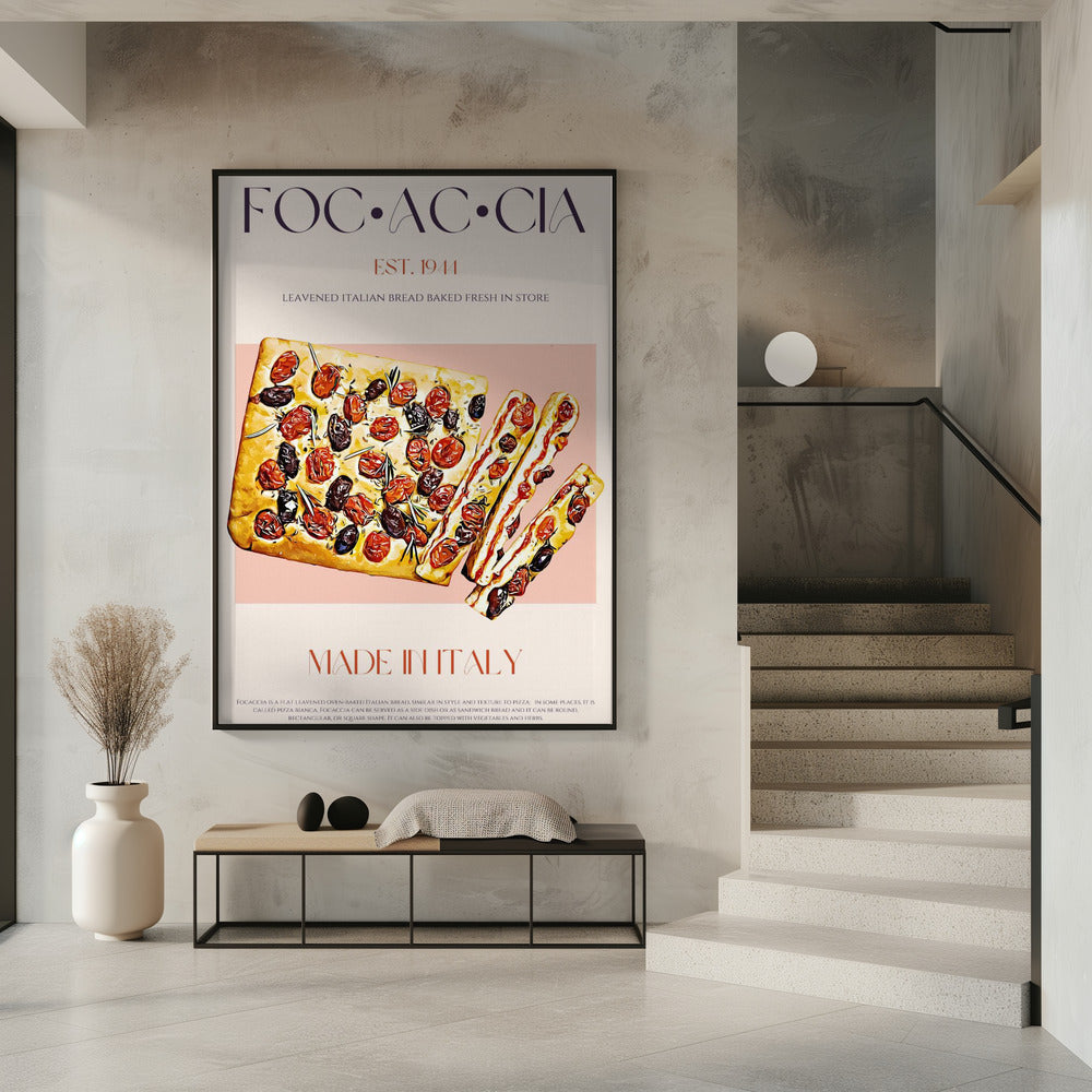 Italian Bread with Tomatoes and Olives | Poster