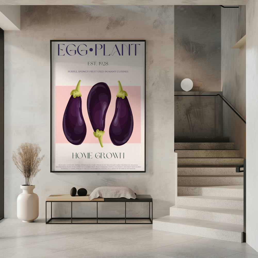 Three Vibrant Purple Eggplants | Poster
