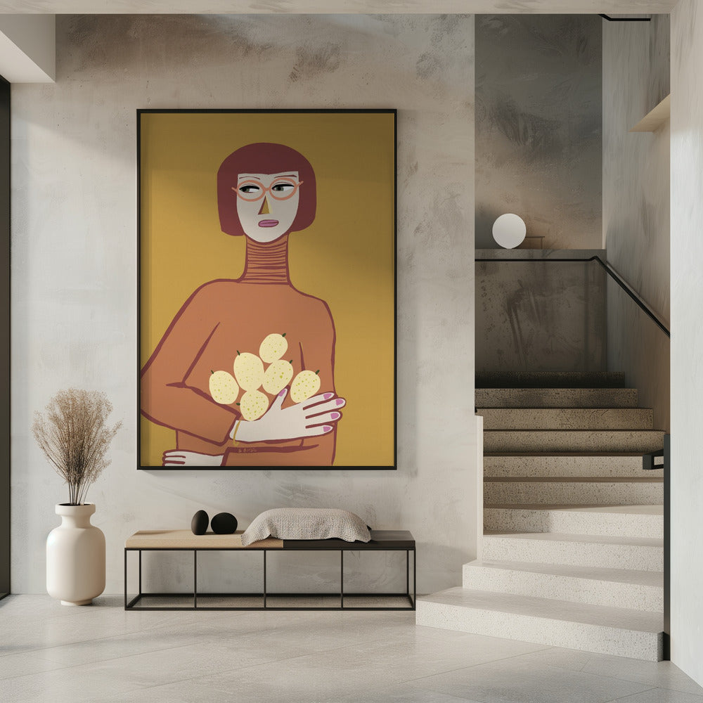Lady with lemons | Poster