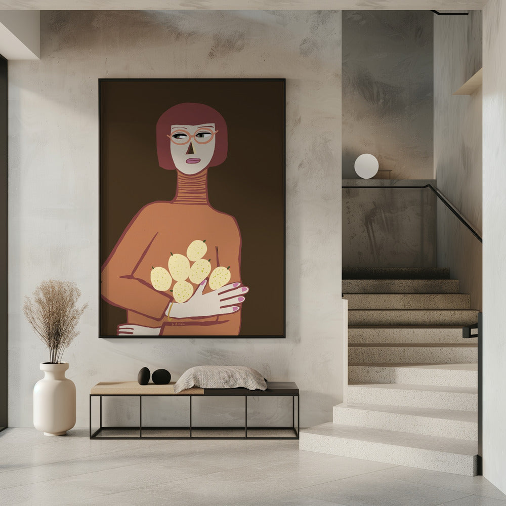 Lady with lemons | Poster